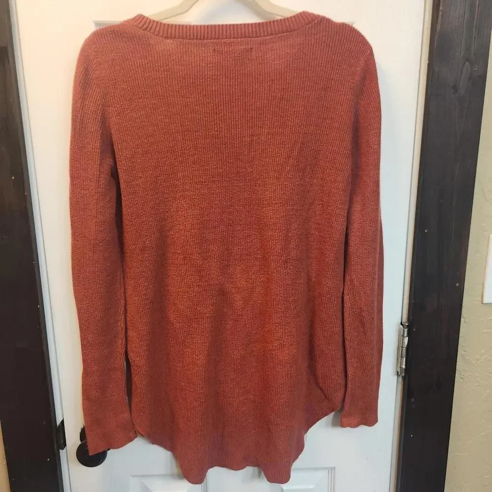 Natural Reflections Women's Long Sleeve Knit Top in Rust, Size Large - Picture 5 of 8
